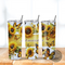 Sunflower & butterfly tumbler with rustic design. 20 oz insulated stainless steel cup. Customizable name option. by Tammi Oribello Designs